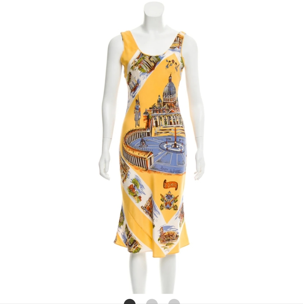 TIBI 100% silk yellow slip dress XS